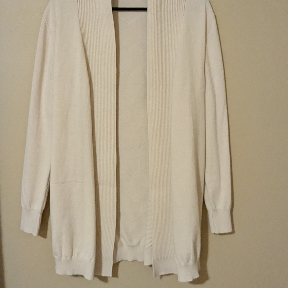 Cream Textured Women's Cardigan